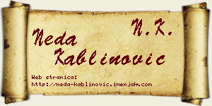 Neda Kablinović vizit kartica